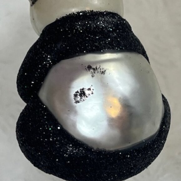 VTG Glitter Panda Bear Holiday Christmas Blown Glass Tree Ornament - Picture 6 of 7